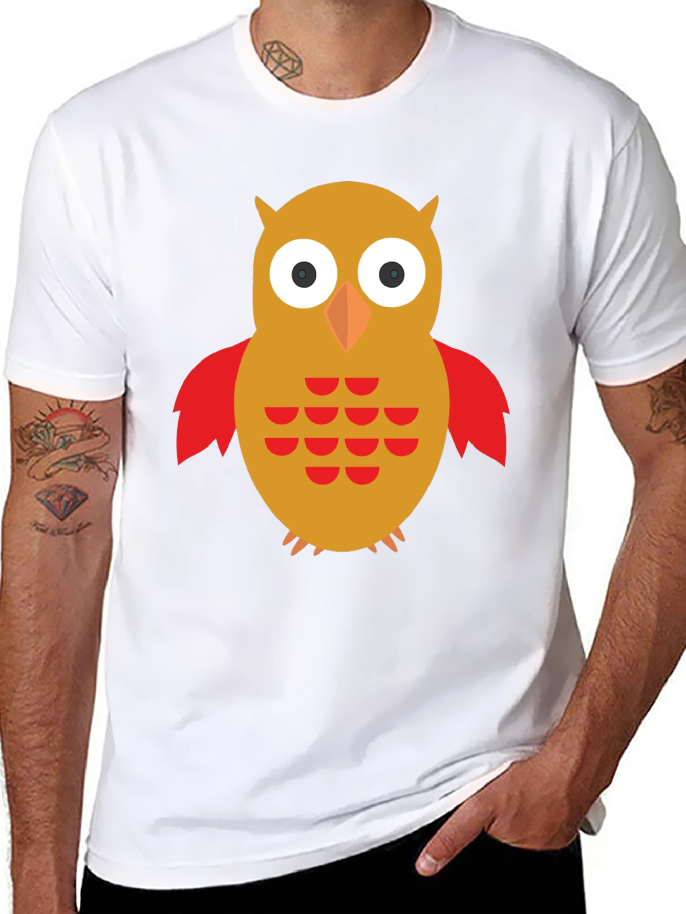 Owl Graphic T-Shirt - Mens Black Tee