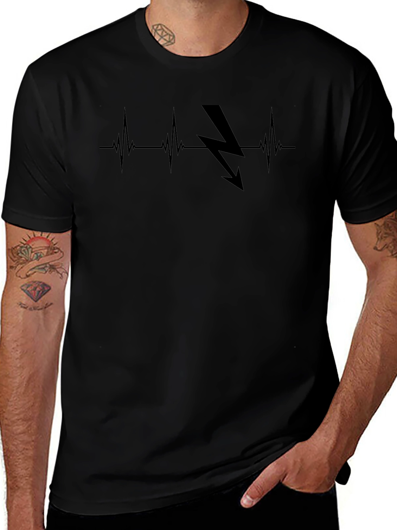 Electric Pulse Black Graphic Tee
