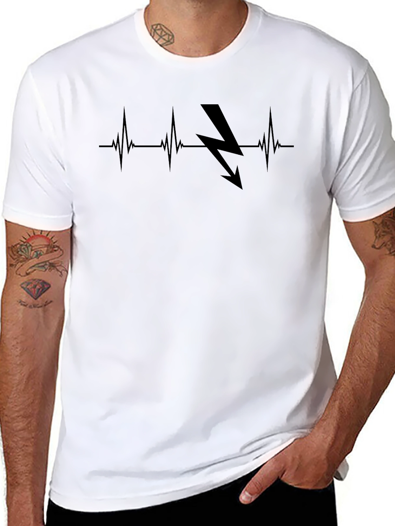 Electric Pulse Black Graphic Tee