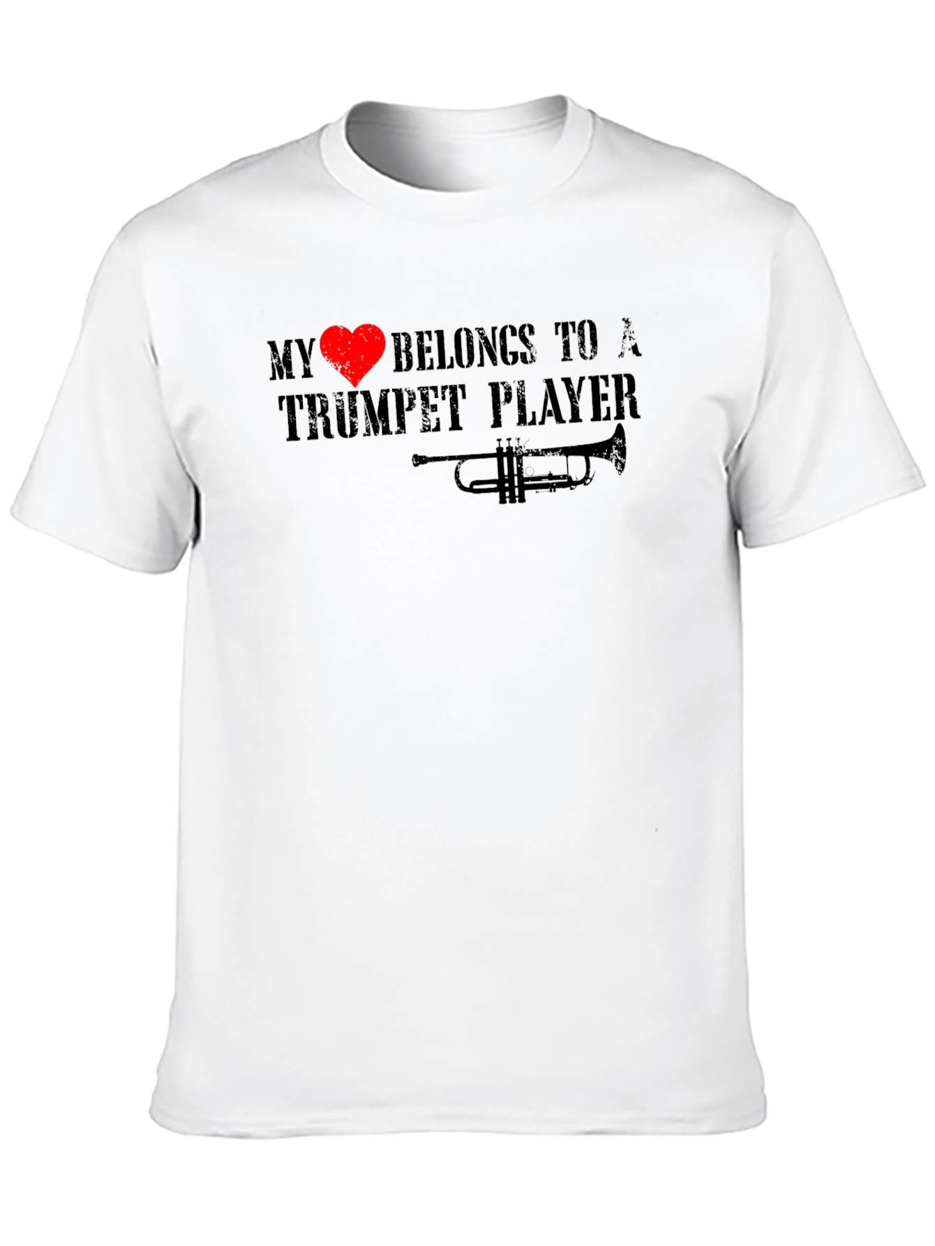 My Heart Belongs to a Trumpet Player Black T-Shirt