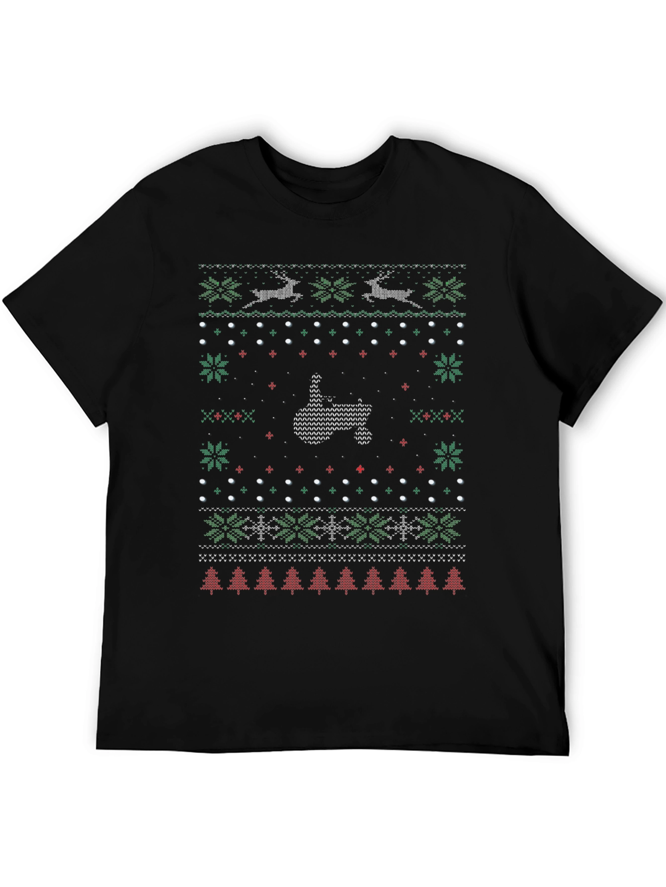 Ugly Christmas Sweater Middle Finger T-Shirt