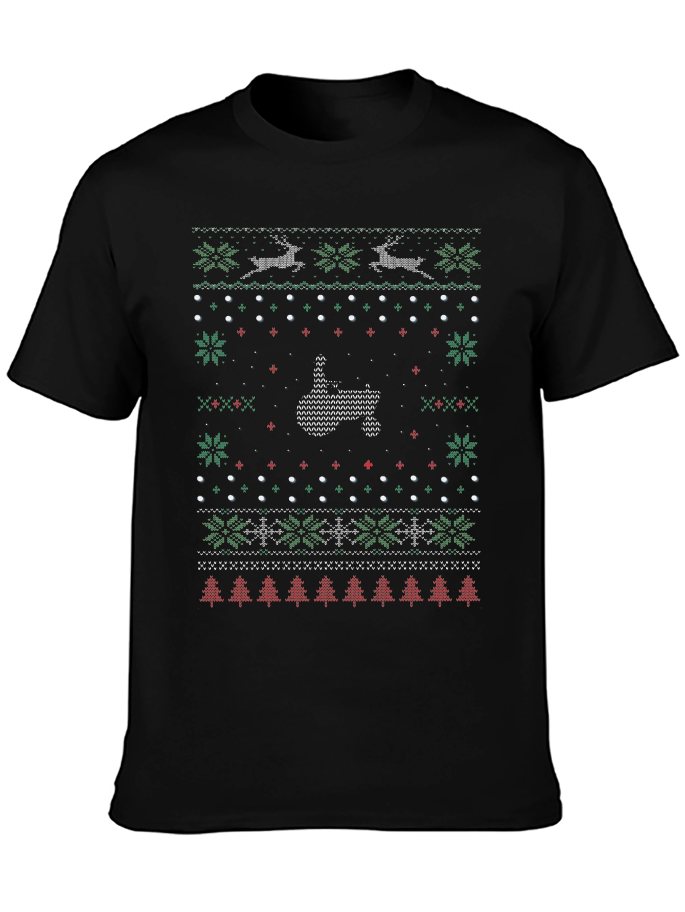 Ugly Christmas Sweater Middle Finger T-Shirt