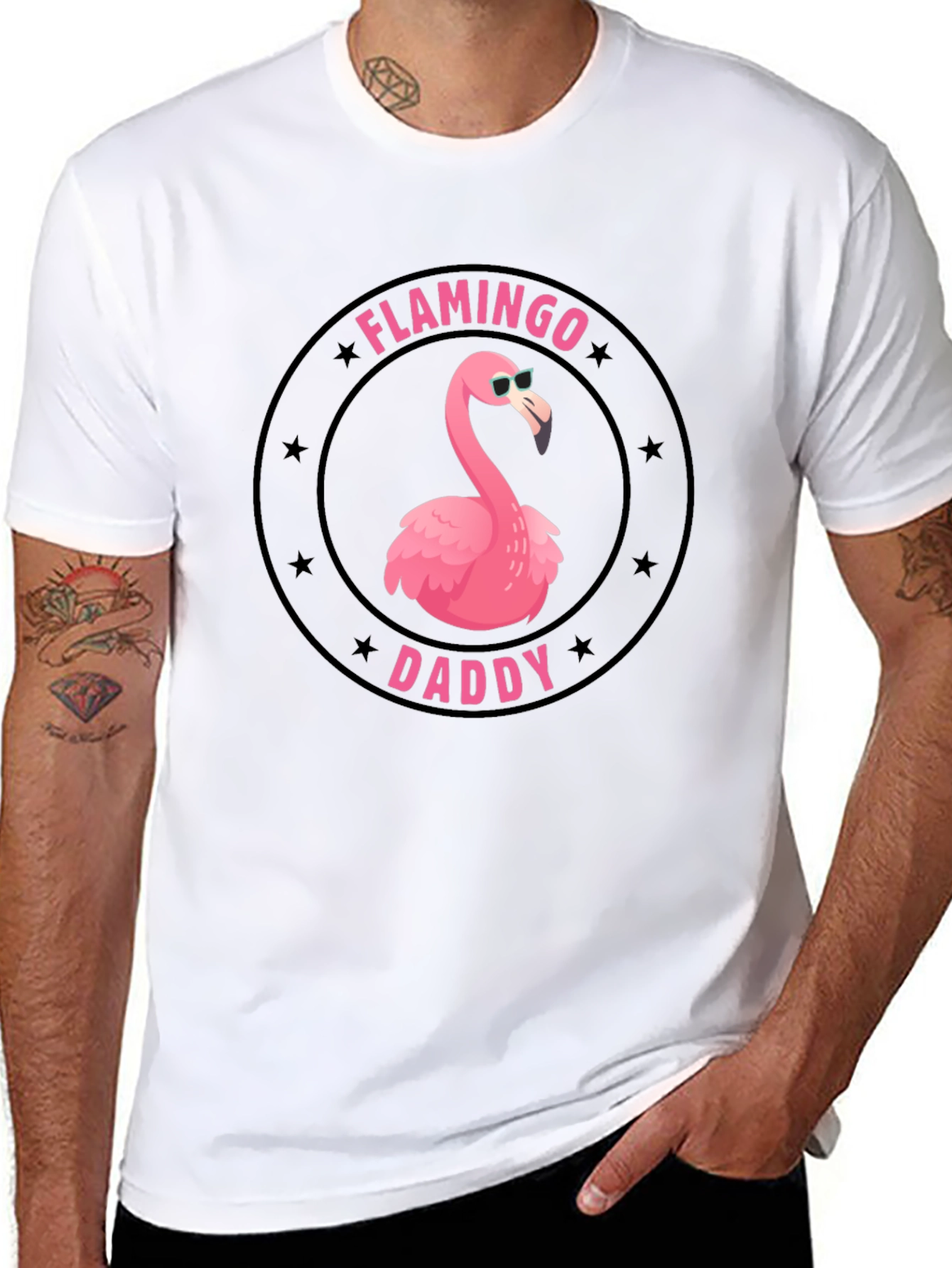 Flamingo Daddy T-Shirt - Cool Graphic Tee