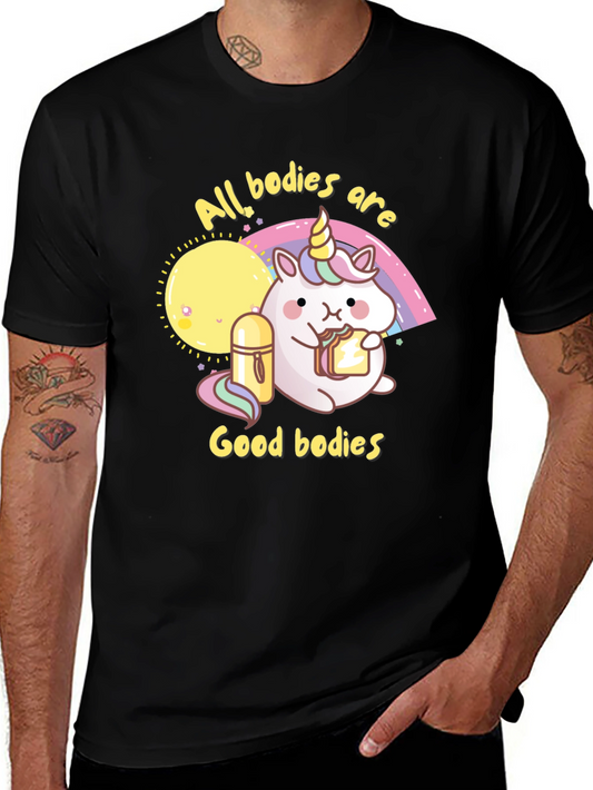 Unicorn All Bodies Are Good Bodies Graphic T-Shirt