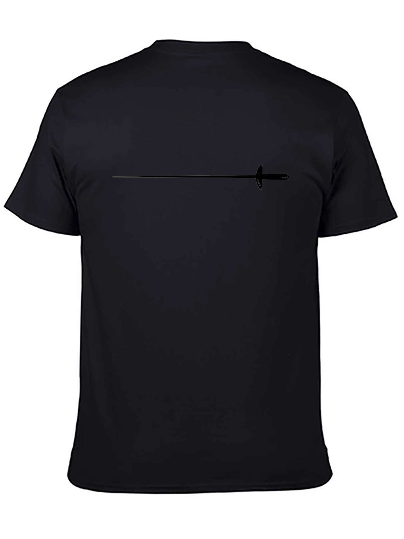 Fencing Foil Black T-Shirt Minimalist Design