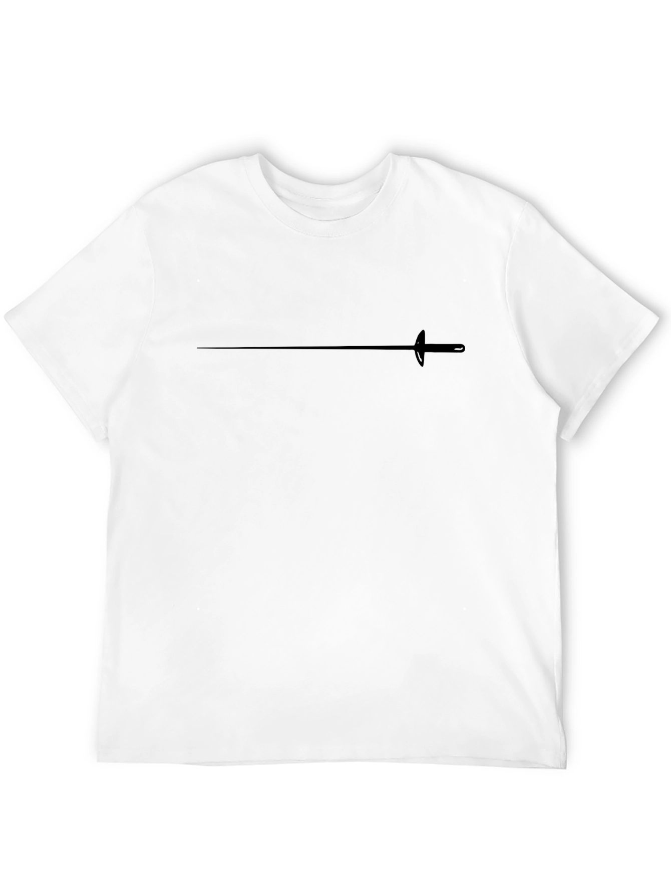Fencing Foil Black T-Shirt Minimalist Design