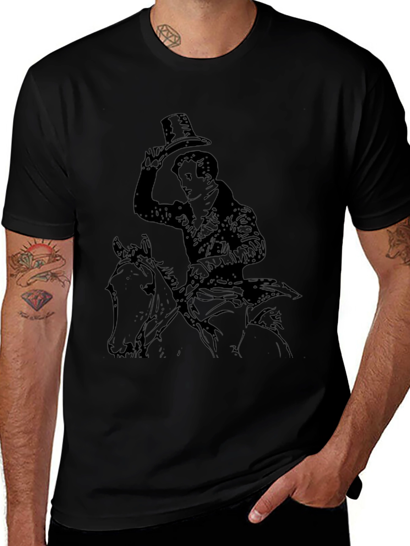 Equestrian Gentleman Black Graphic Tee