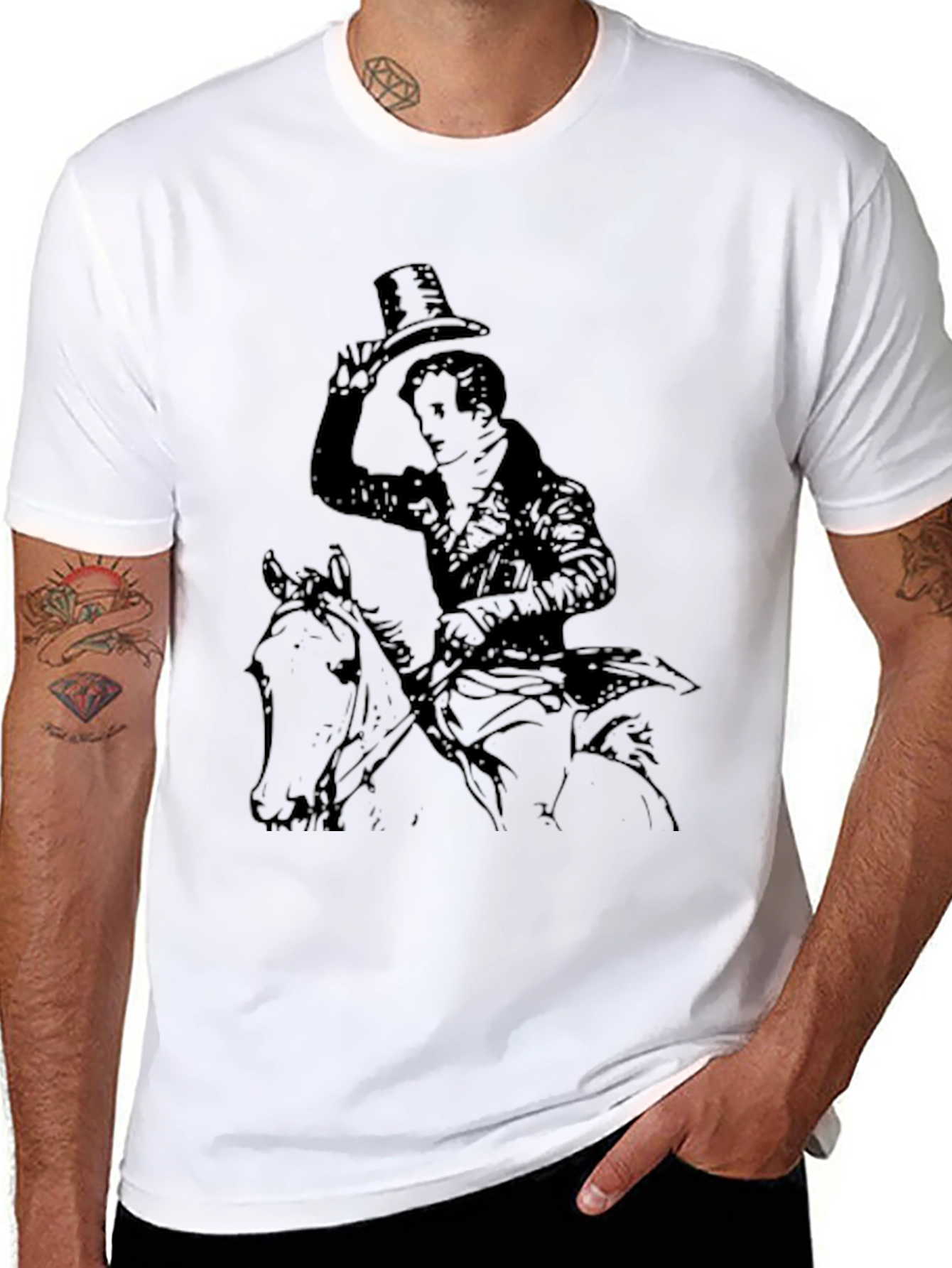 Equestrian Gentleman Black Graphic Tee
