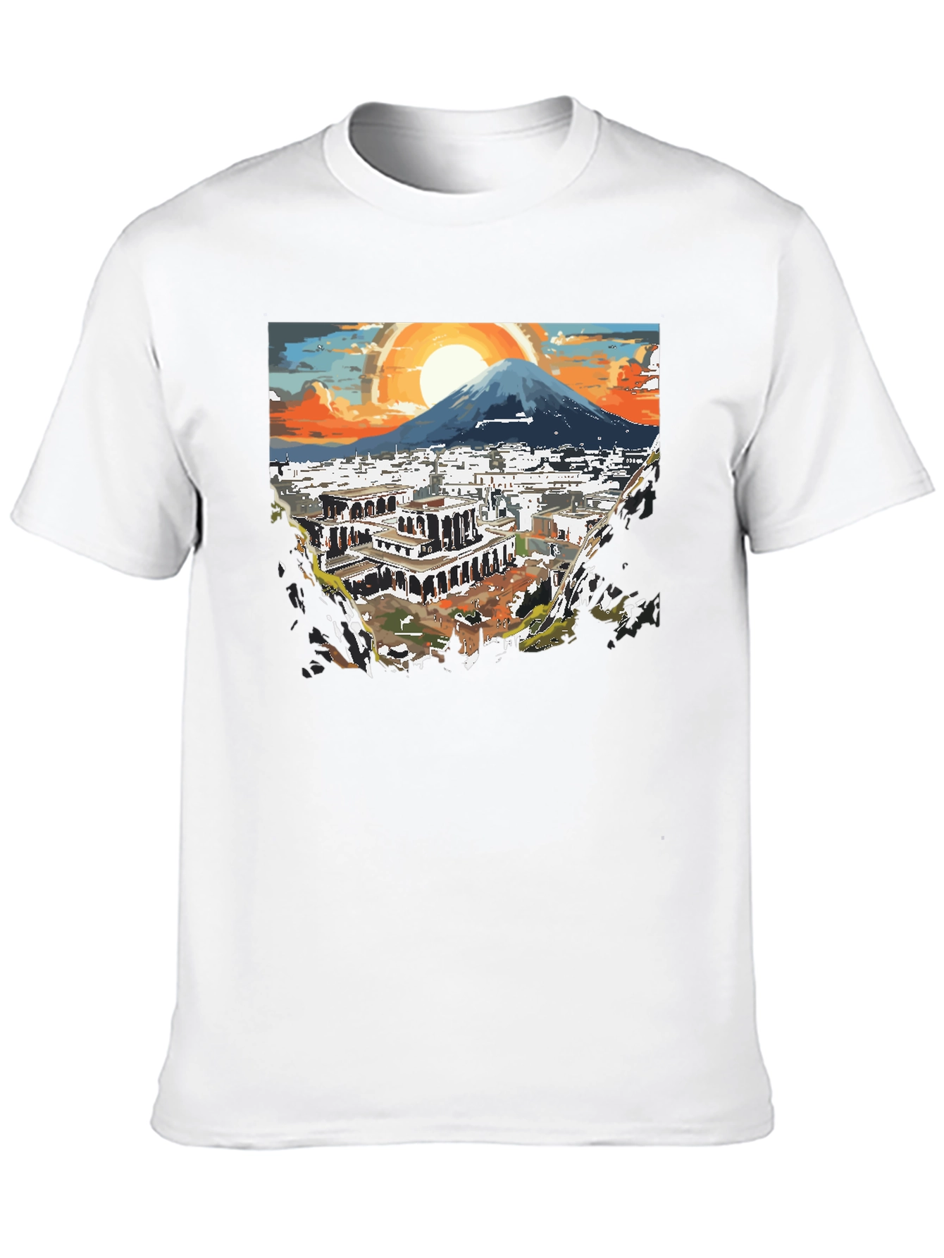 Scenic City View Graphic Tee - Black