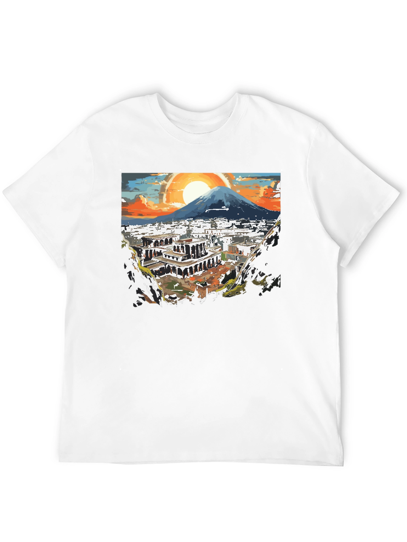 Scenic City View Graphic Tee - Black