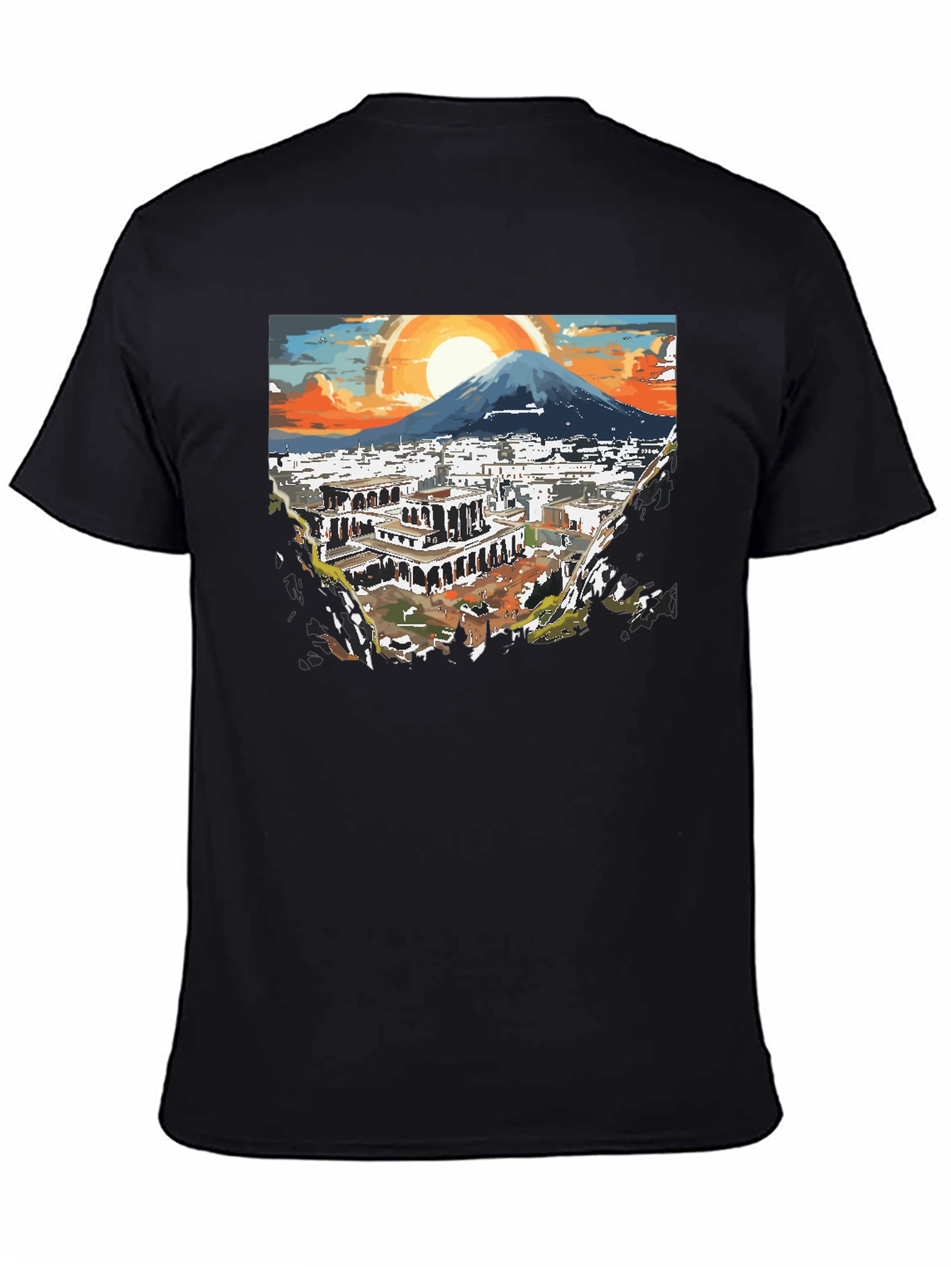 Scenic City View Graphic Tee - Black