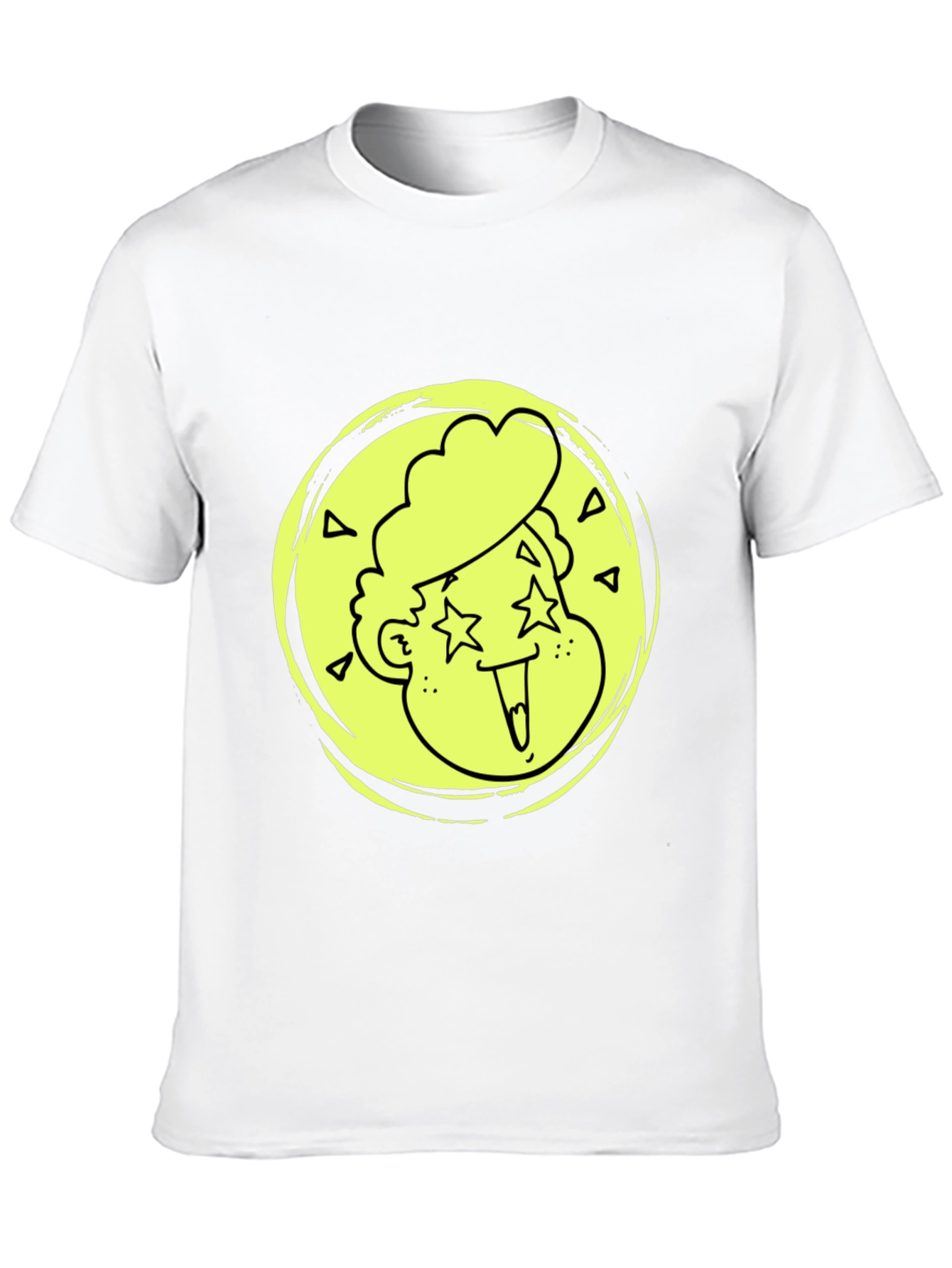 Cool Cartoon Face Graphic Black T-Shirt