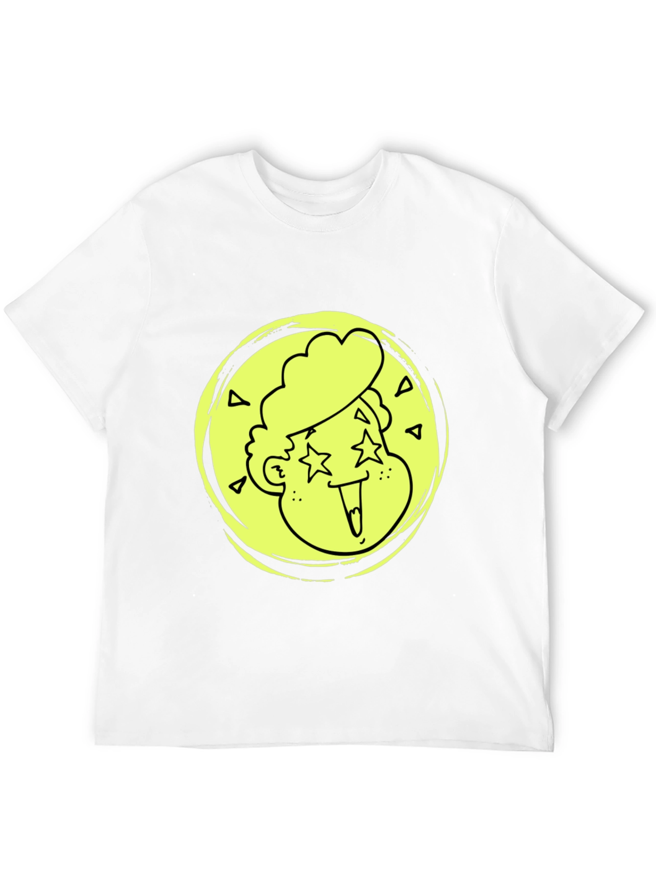 Cool Cartoon Face Graphic Black T-Shirt