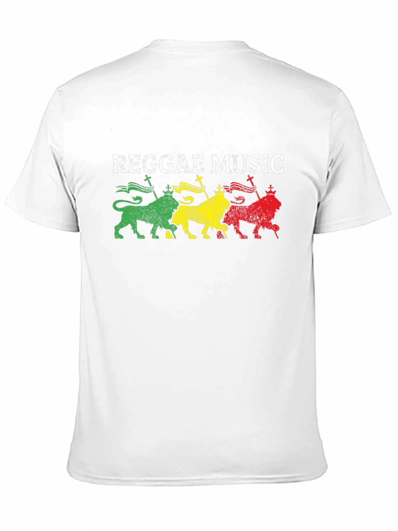 Reggae Music Graphic T-Shirt - Rastafarian Lion Design