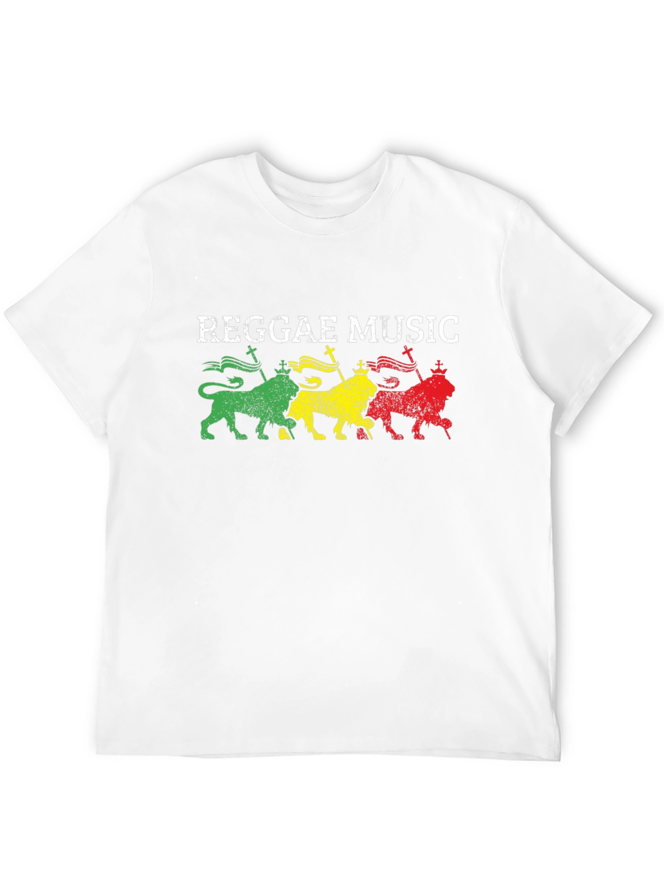 Reggae Music Graphic T-Shirt - Rastafarian Lion Design