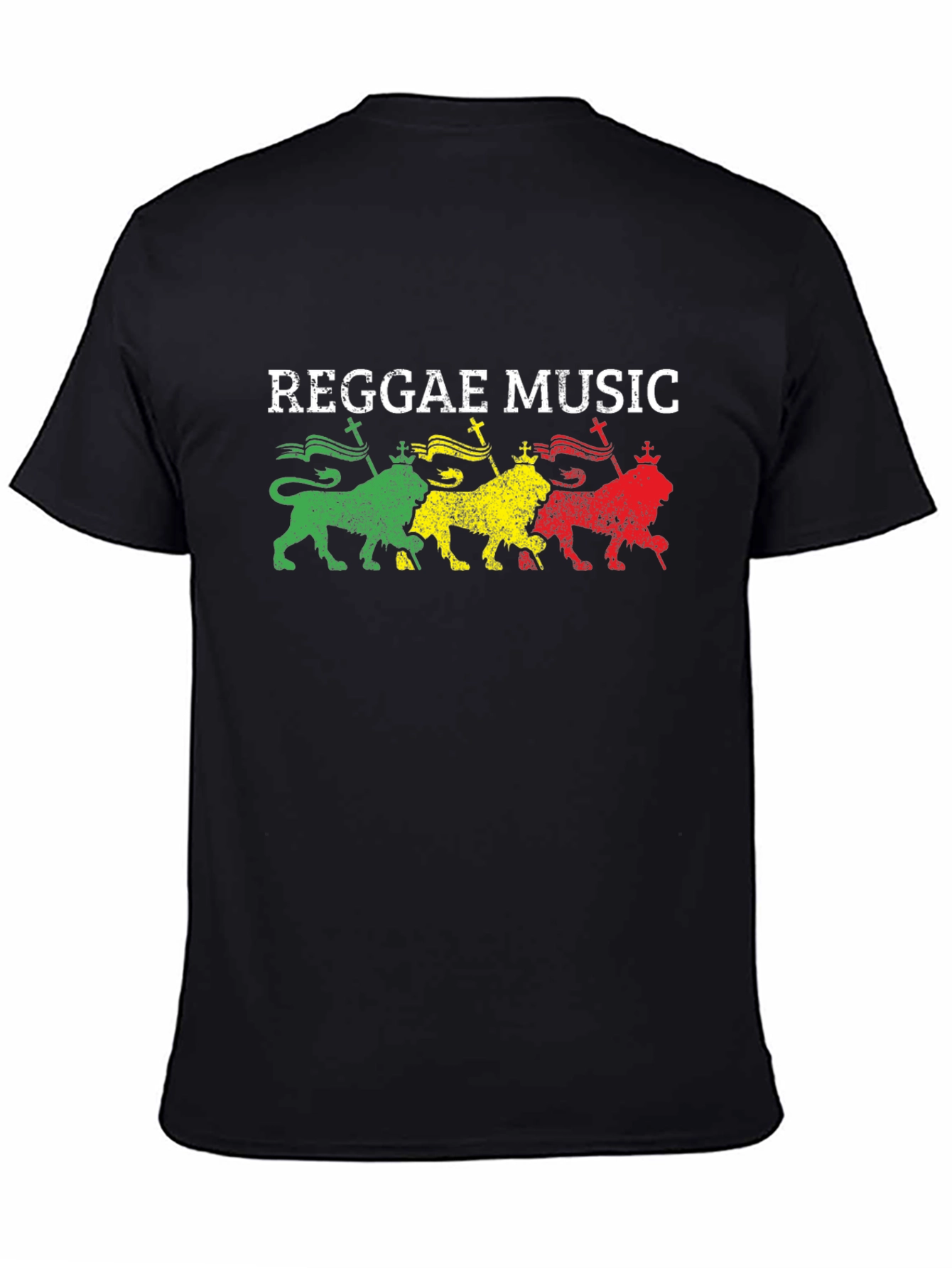 Reggae Music Graphic T-Shirt - Rastafarian Lion Design