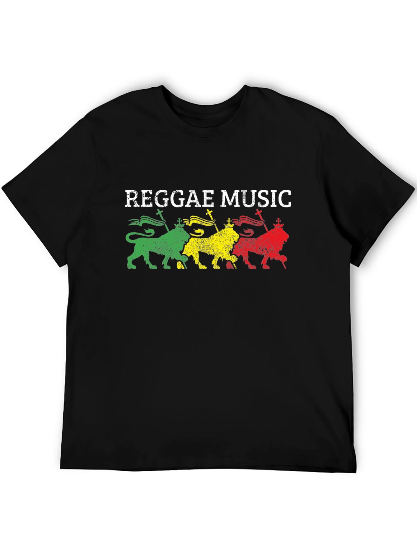 Reggae Music Graphic T-Shirt - Rastafarian Lion Design