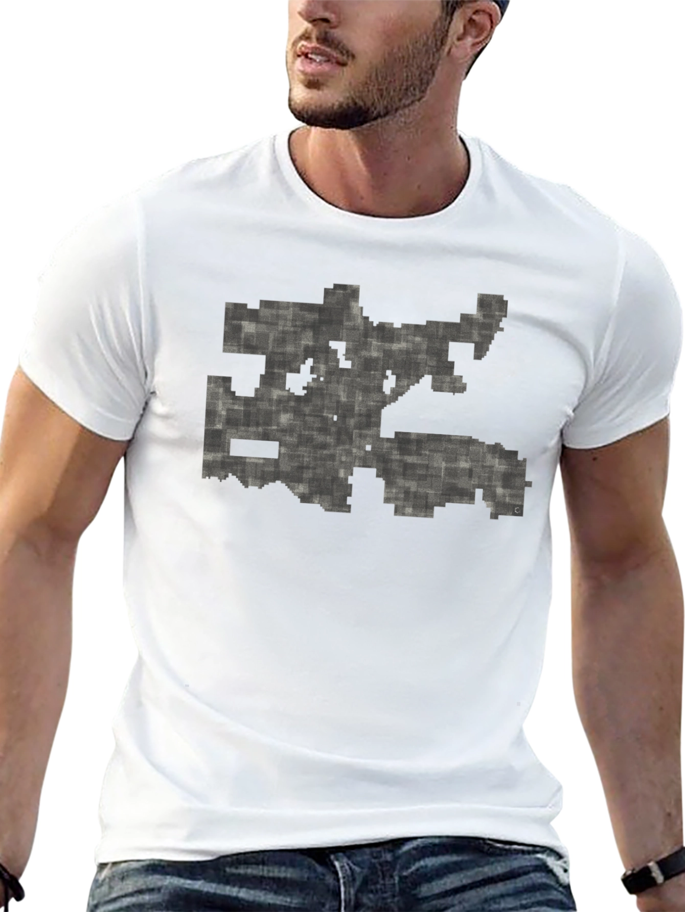 Pixelated Maze Black T-Shirt