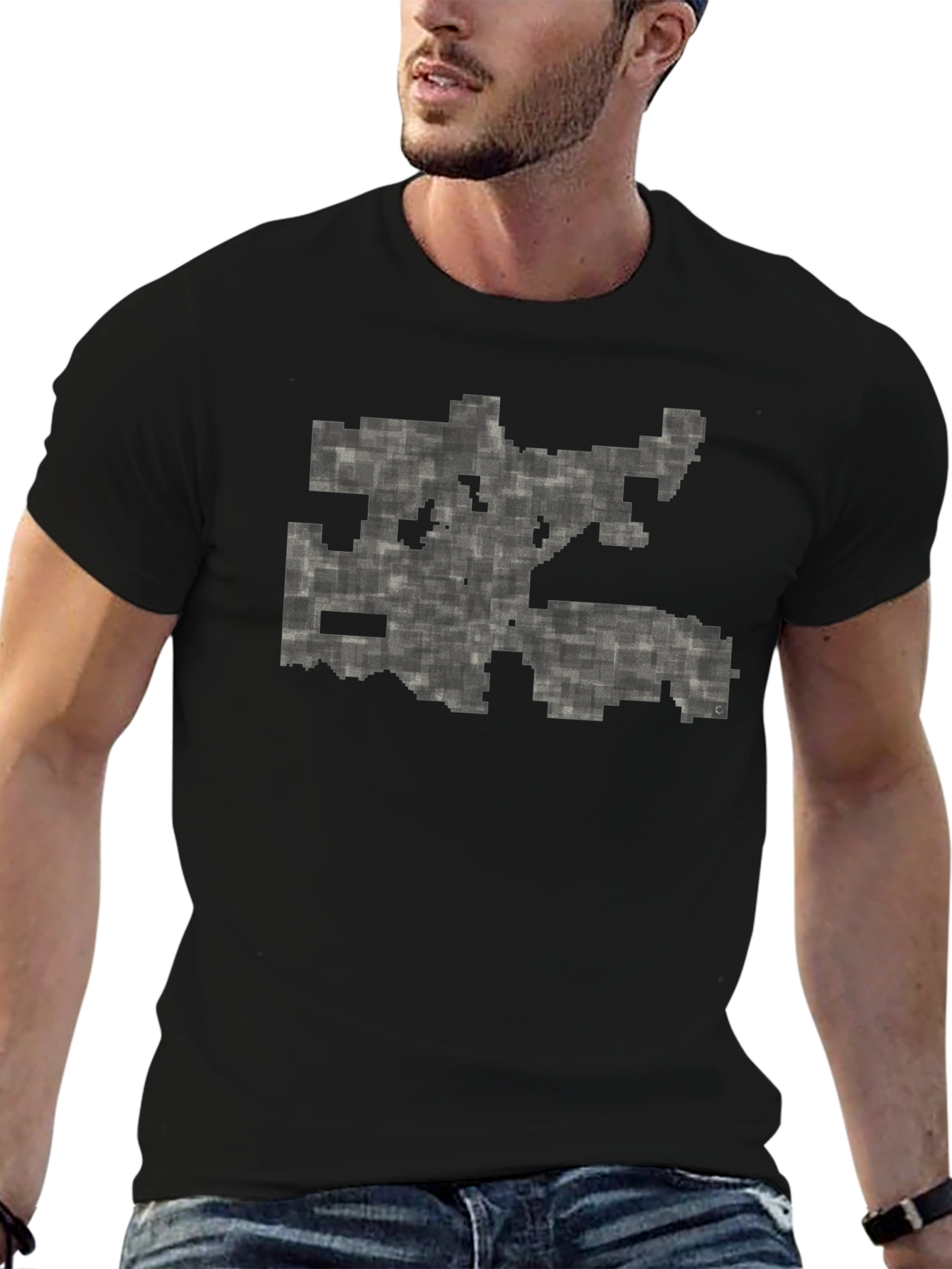 Pixelated Maze Black T-Shirt