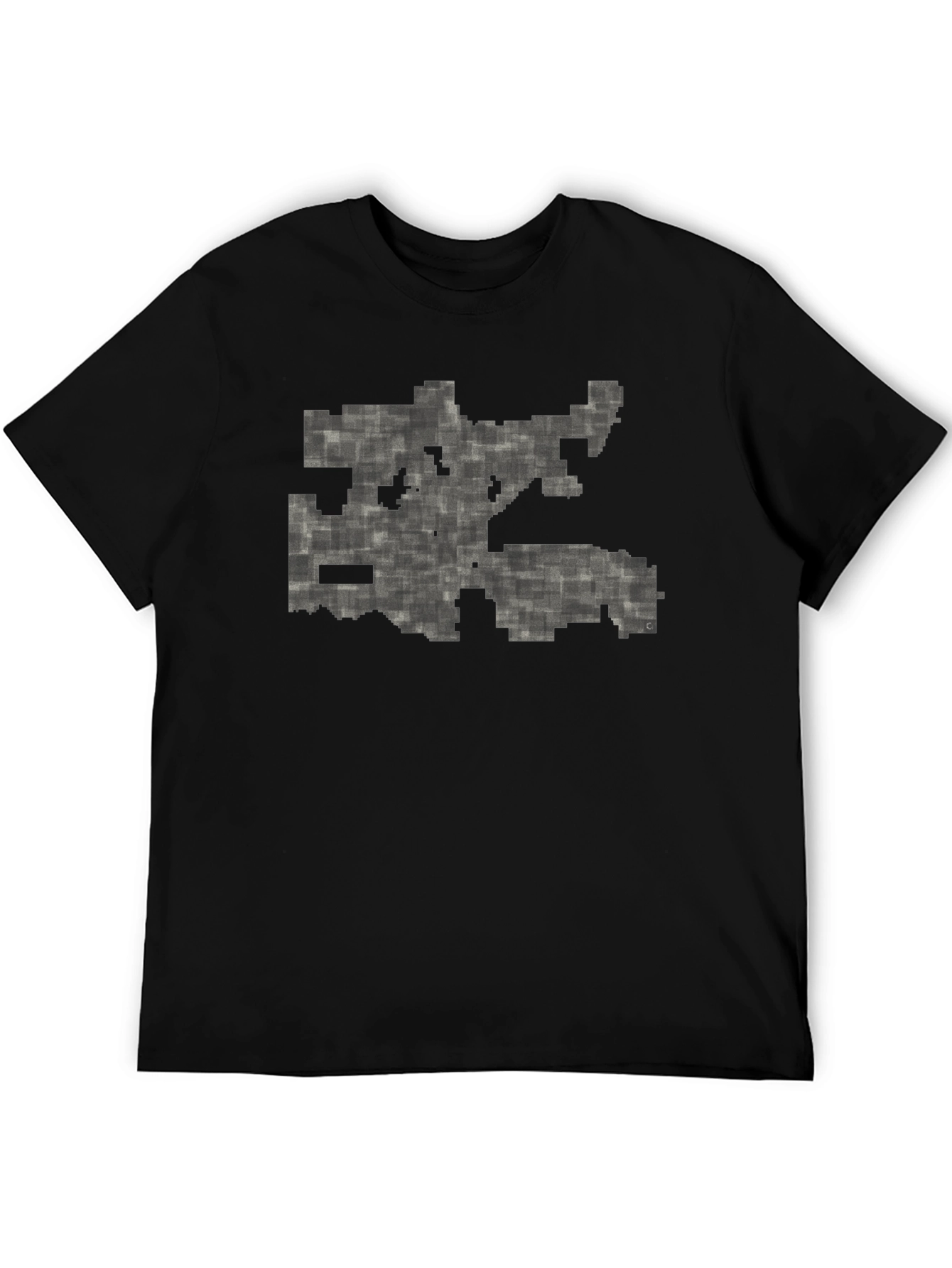 Pixelated Maze Black T-Shirt