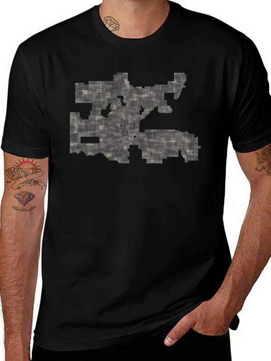 Pixelated Maze Black T-Shirt