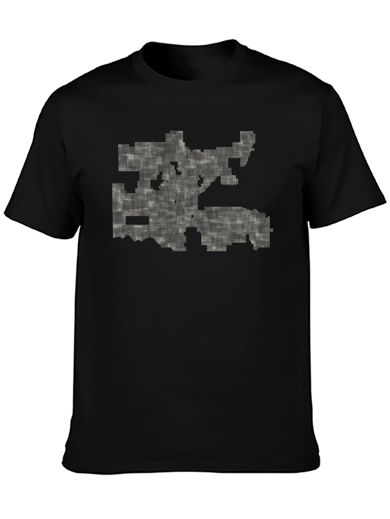 Pixelated Maze Black T-Shirt