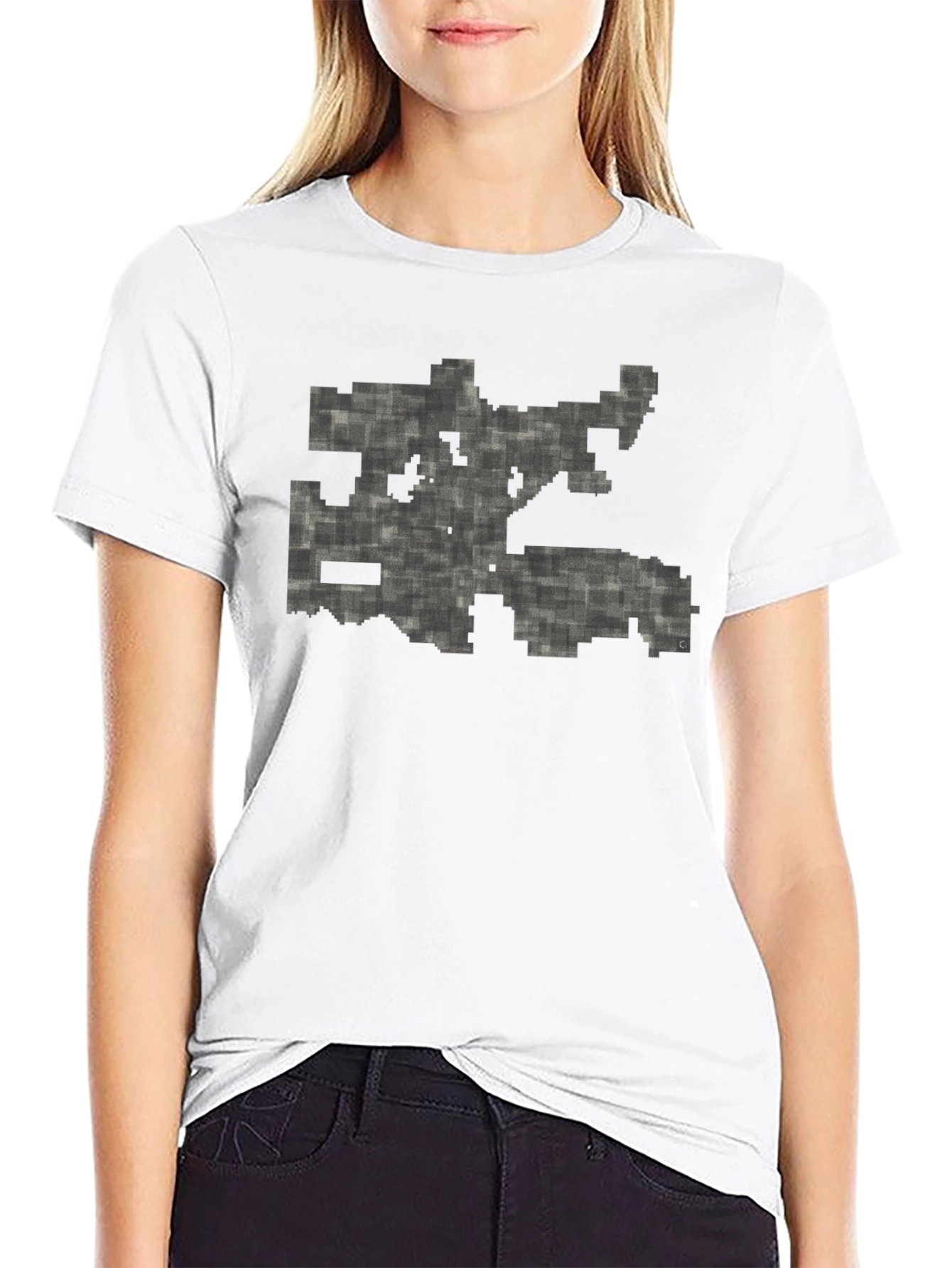 Pixelated Maze Black T-Shirt