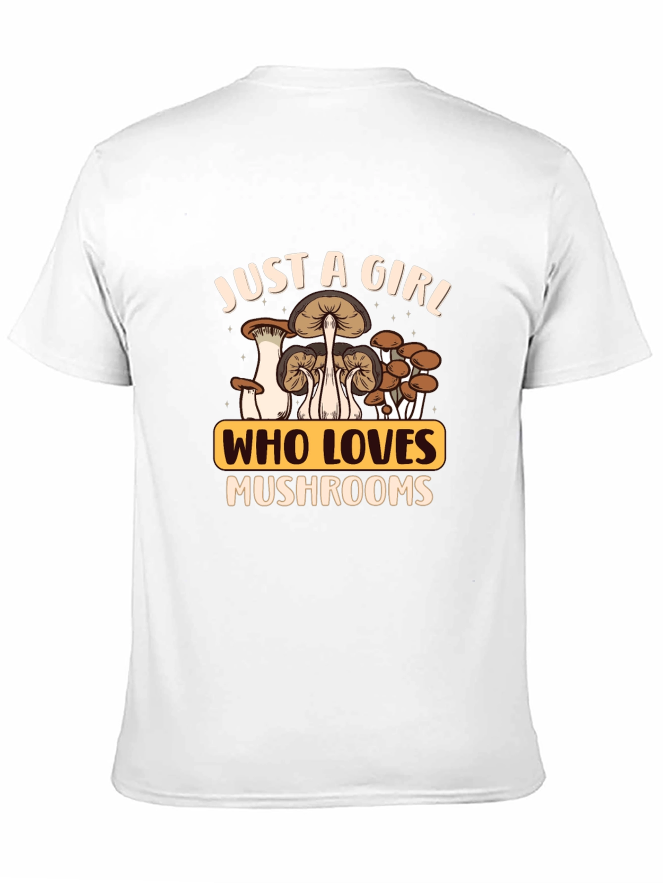 Just A Girl Who Loves Mushrooms Black T-Shirt