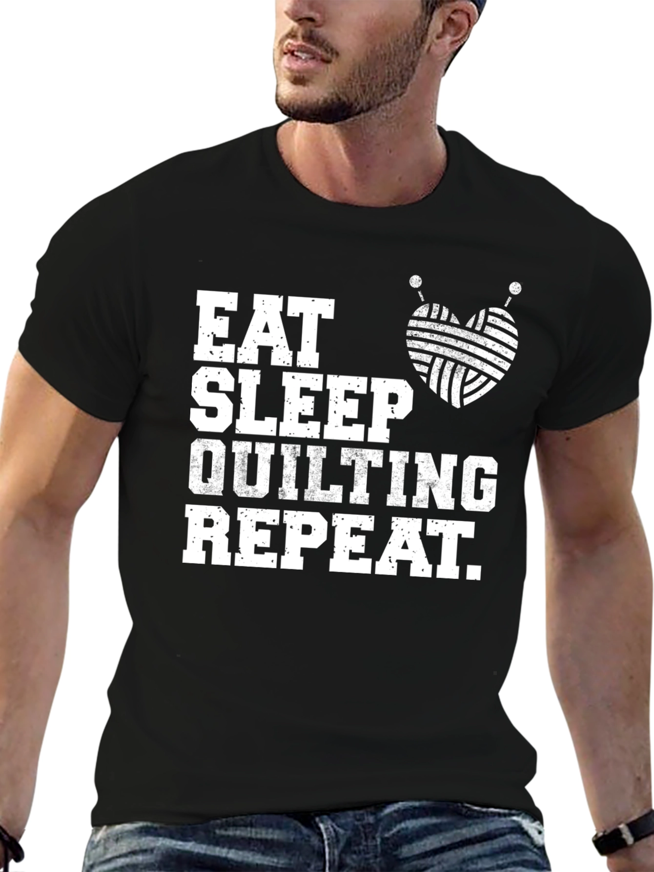 Eat Sleep Quilting Repeat T-Shirt Soft Cotton Tee