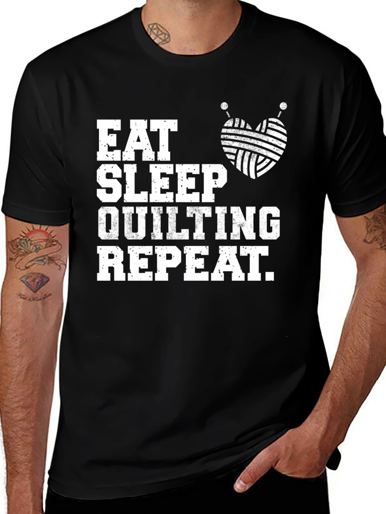 Eat Sleep Quilting Repeat T-Shirt Soft Cotton Tee