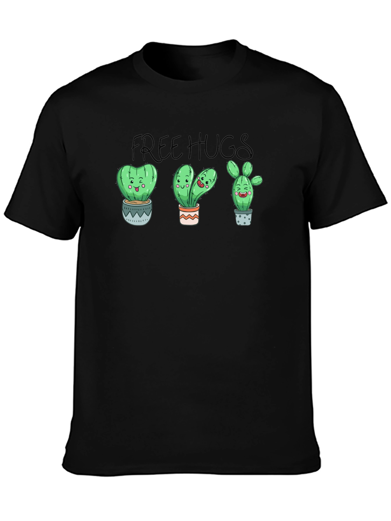 Free Hugs Cactus Graphic T-Shirt