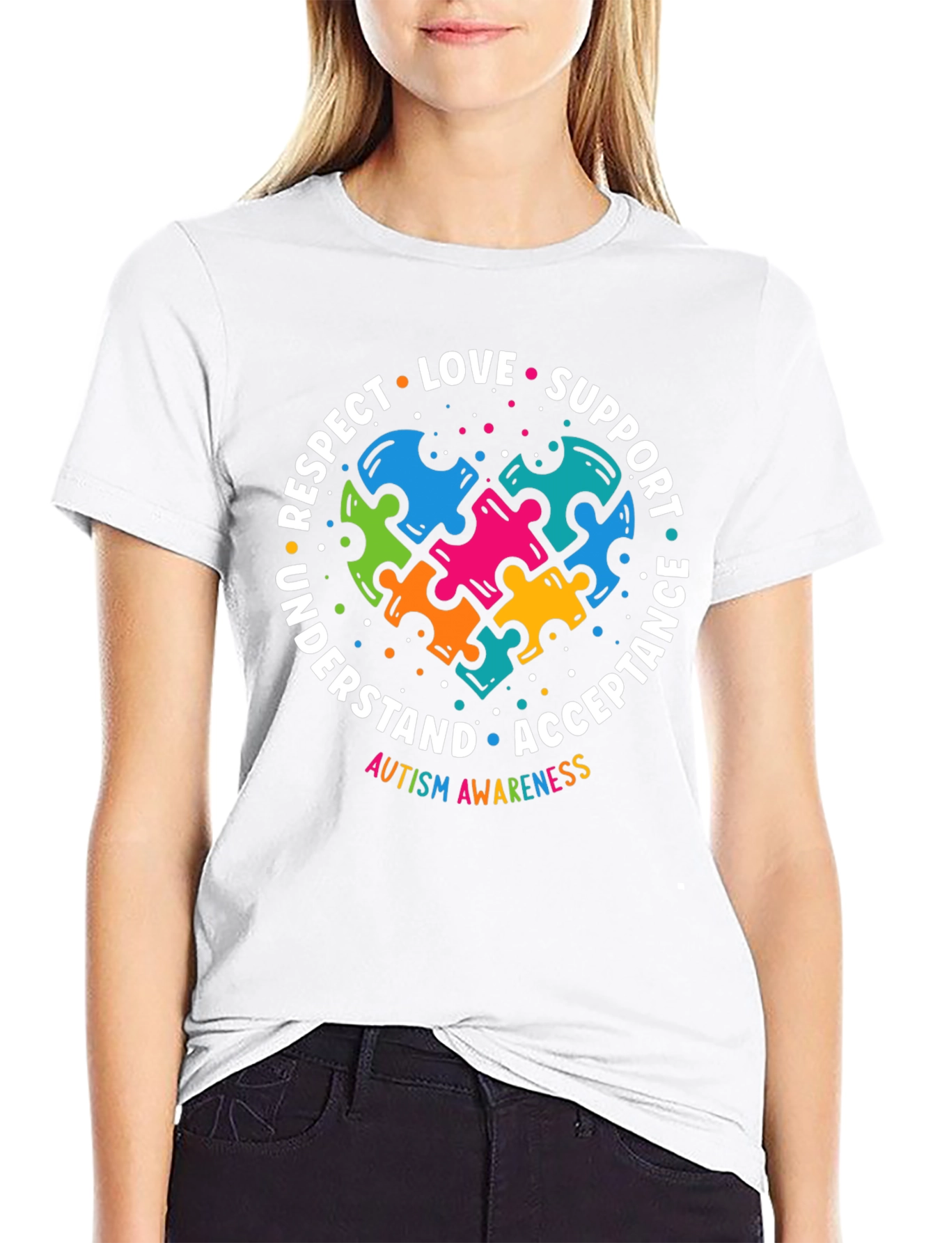Autism Awareness Puzzle Heart Graphic T-Shirt