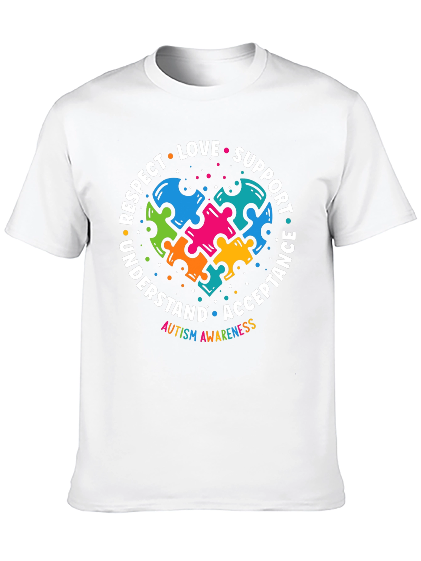 Autism Awareness Puzzle Heart Graphic T-Shirt