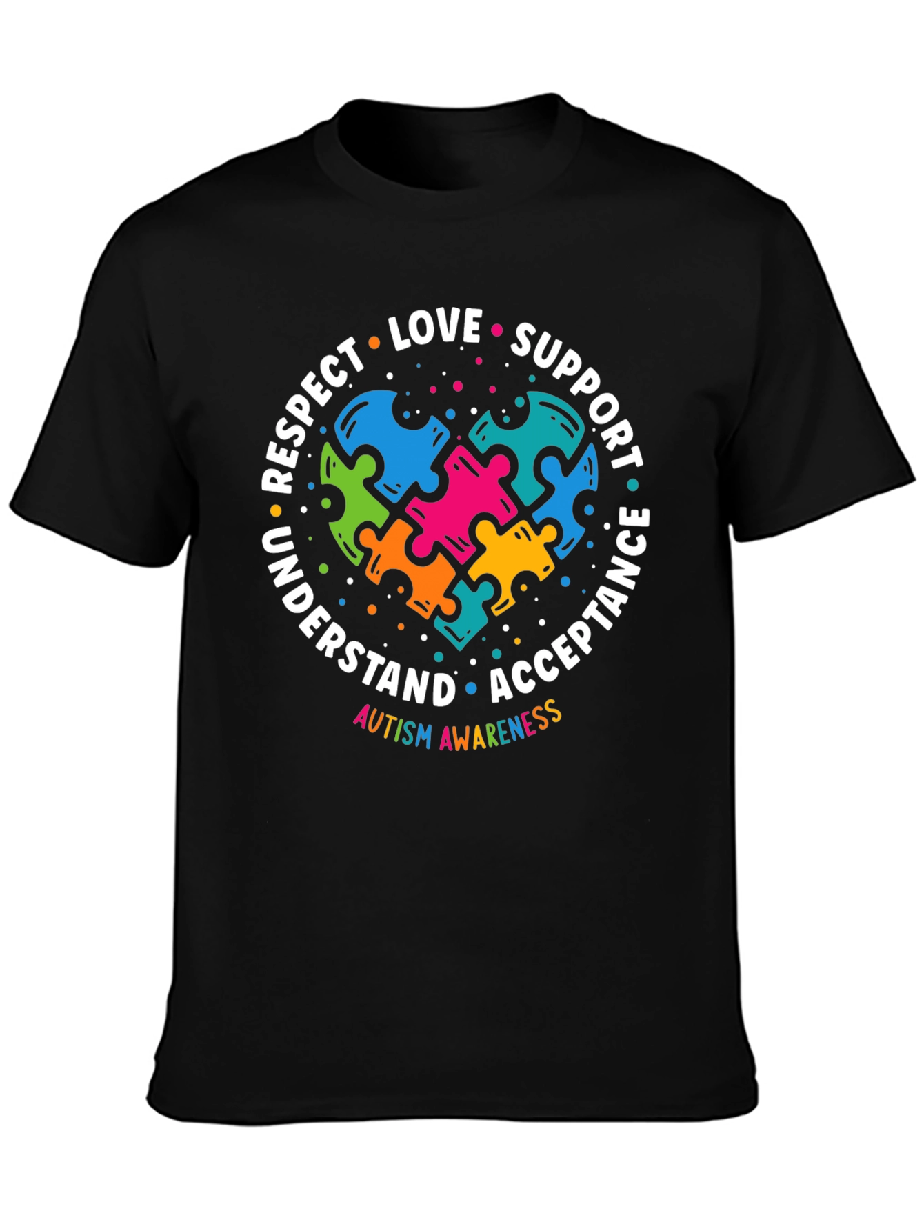 Autism Awareness Puzzle Heart Graphic T-Shirt