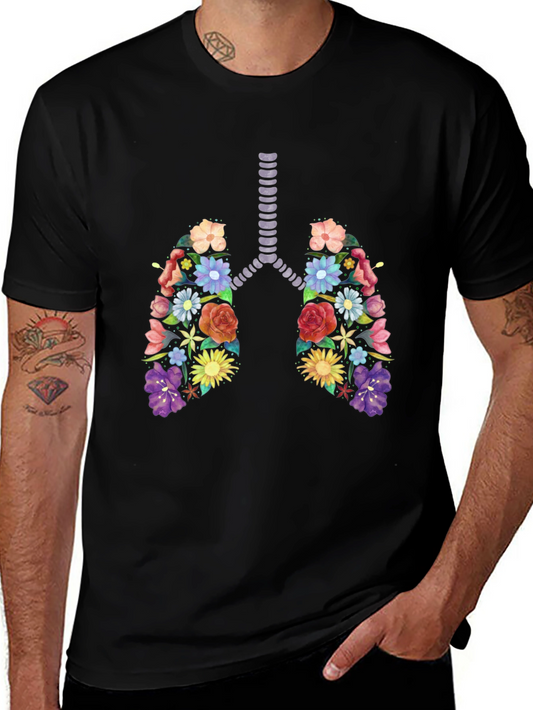 Floral Lungs Graphic T-Shirt - Unisex Soft Cotton Tee