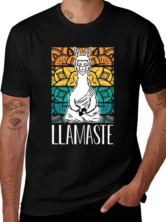 Llamaste Mens Black Graphic T-Shirt