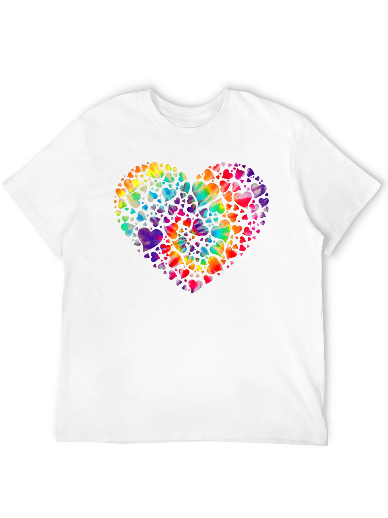 Heartful Rainbow Hearts Black T-Shirt