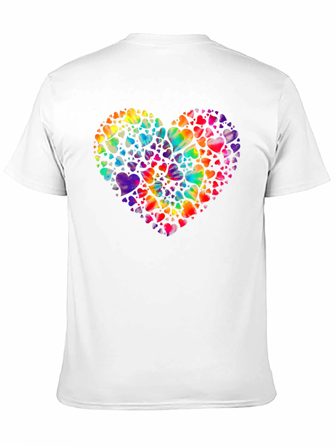 Heartful Rainbow Hearts Black T-Shirt