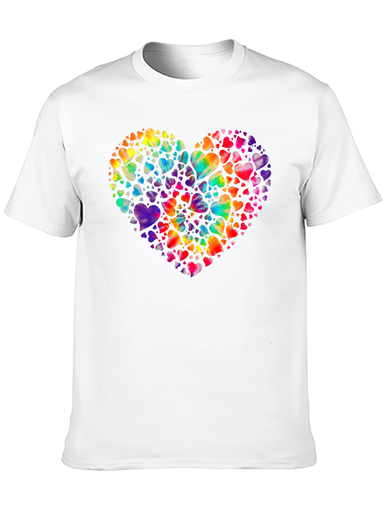Heartful Rainbow Hearts Black T-Shirt
