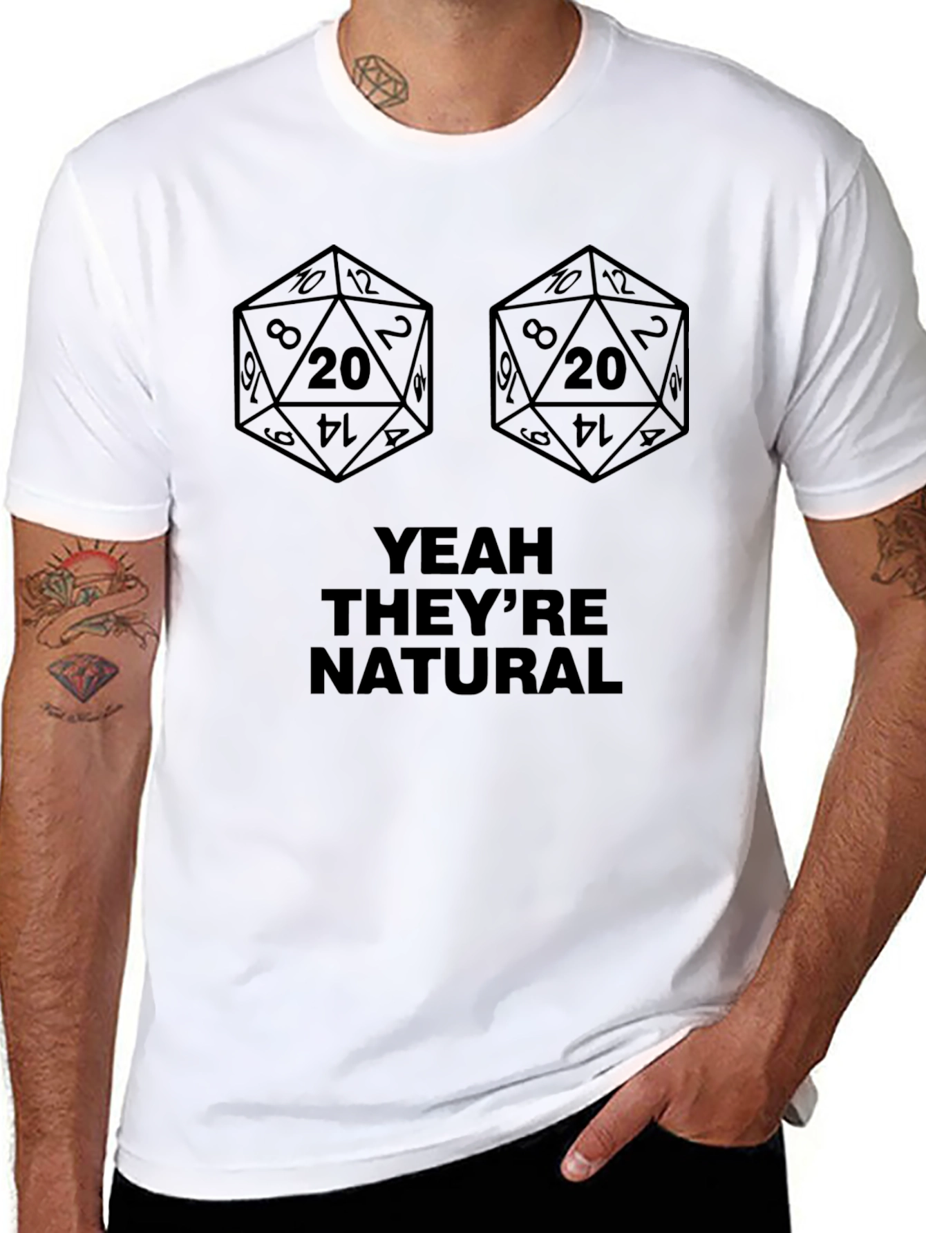 Natural 20 Dice T-Shirt - Gamer Tee