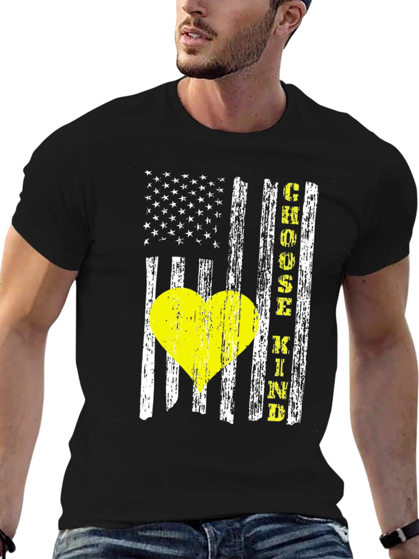 Choose Kind Heart Flag T-Shirt