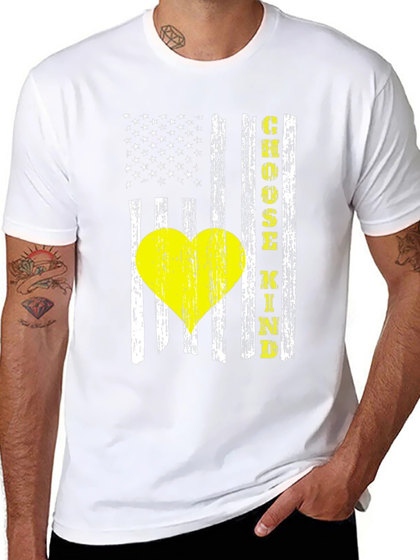Choose Kind Heart Flag T-Shirt