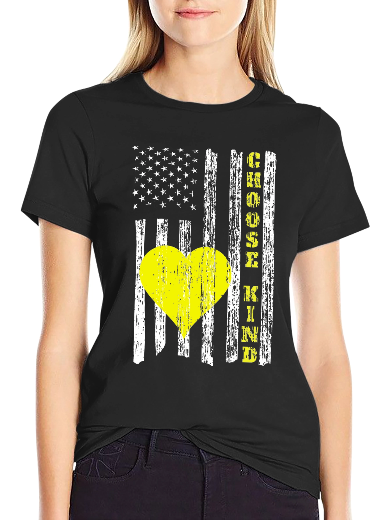 Choose Kind Heart Flag T-Shirt