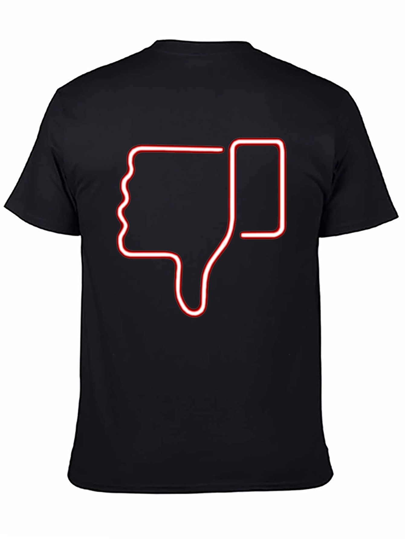 Neon Thumbs Down Graphic Tee - Black