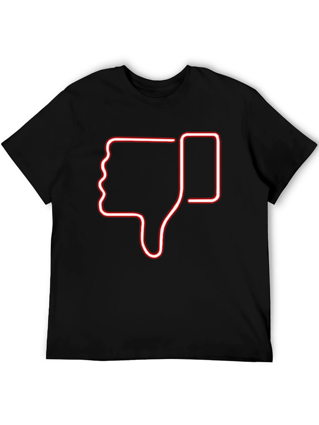 Neon Thumbs Down Graphic Tee - Black