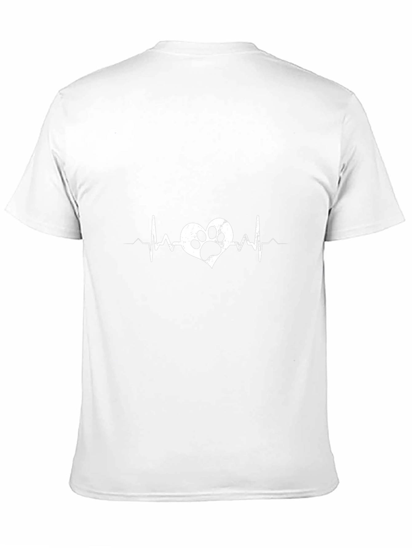 Heartbeat Paw Print Black T-Shirt